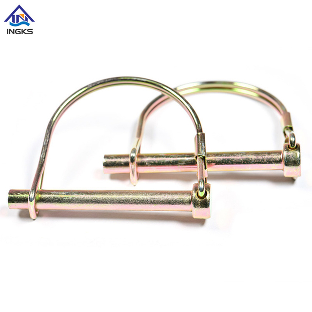 Perno di bloccaggio tondo tipo D in acciaio, giallo zinco