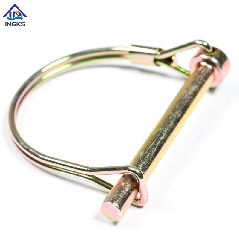 Perno di bloccaggio tondo tipo D in acciaio, giallo zinco