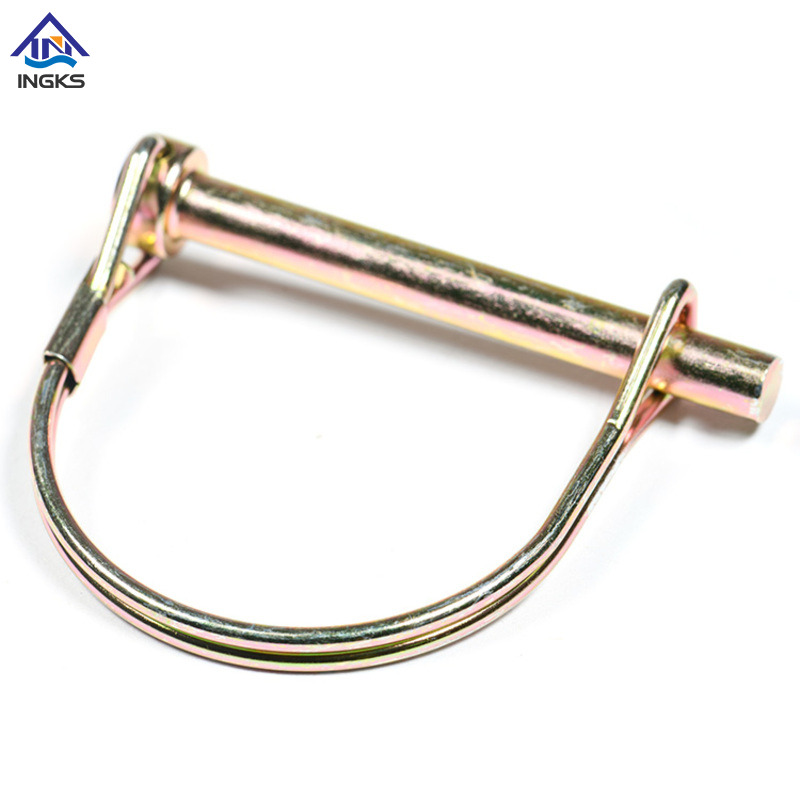 Perno di bloccaggio tondo tipo D in acciaio, giallo zinco