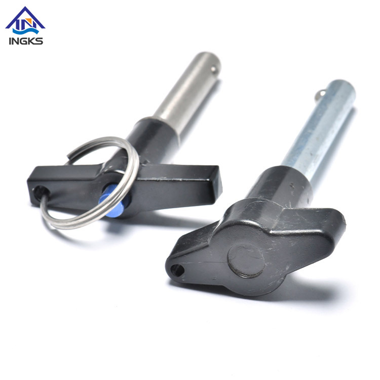 Testa a T con impugnatura a pulsante ad anello Perno di bloccaggio a sfera a sgancio rapido