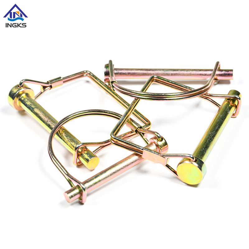 Perno di bloccaggio tondo tipo D in acciaio, giallo zinco